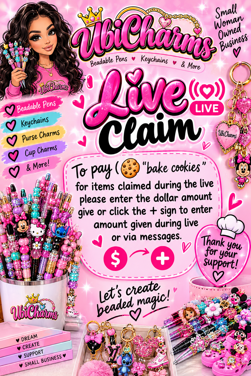 Enter the $ amount given during Live Claims 1 COOKIE = $1